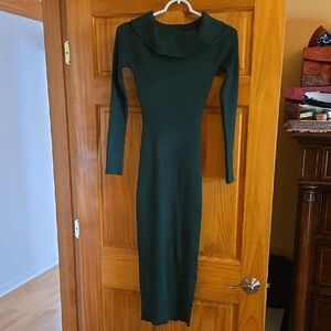 Elegant Green Long Sleeve Dress